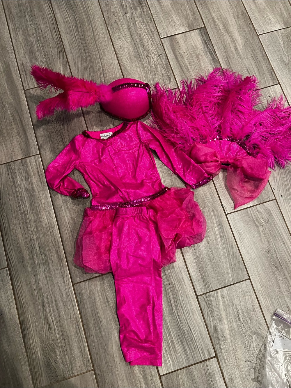 Kids flamingo Feathered Dance Costume with Headpiece. Brand New. Never Worn!